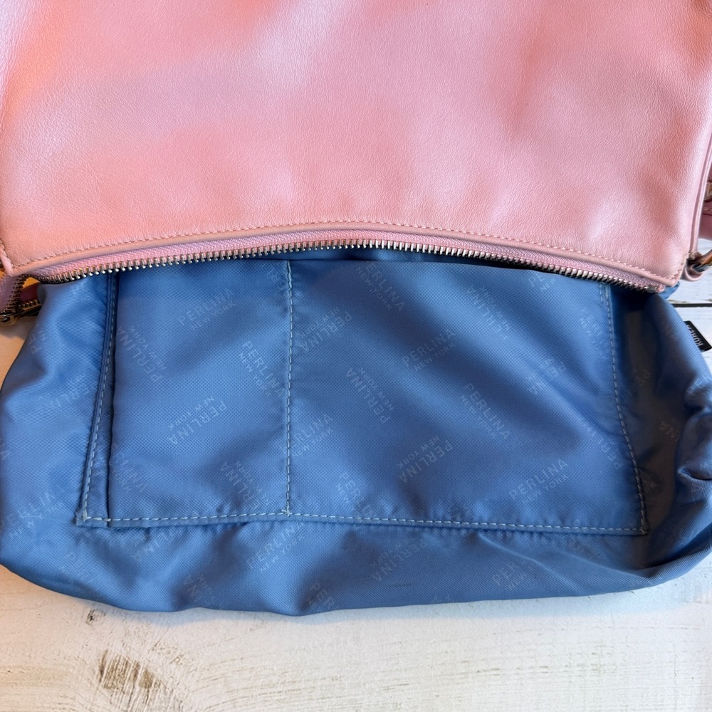 Perlina | Shimmery Pink Leather Shoulder Bag - Picture 11 of 16